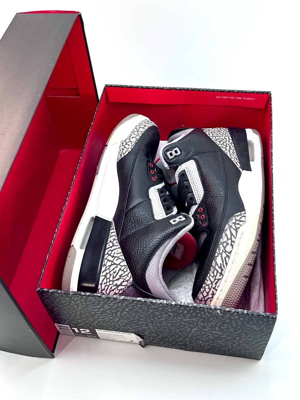 Air Jordan 3 Retro OG Black Cement 2018 Size 12 with Original Box